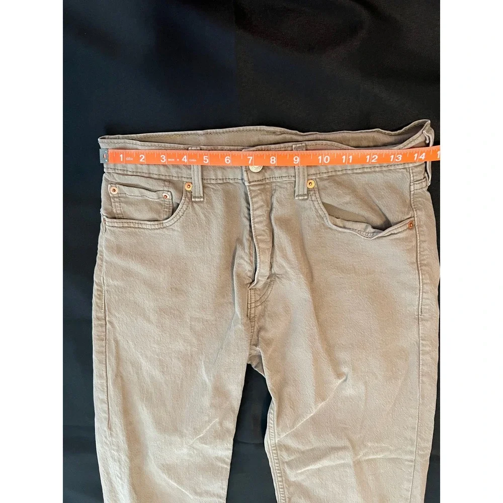 Levis 505 Regular Fit Jeans Mens 30x30 Tan Khaki Straight Leg Denim Pants